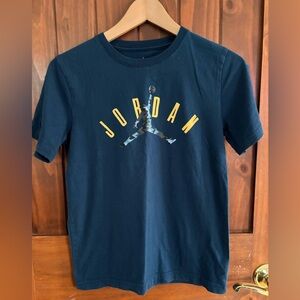 Jordan Kids Blue T-Shirt with Yellow Logo